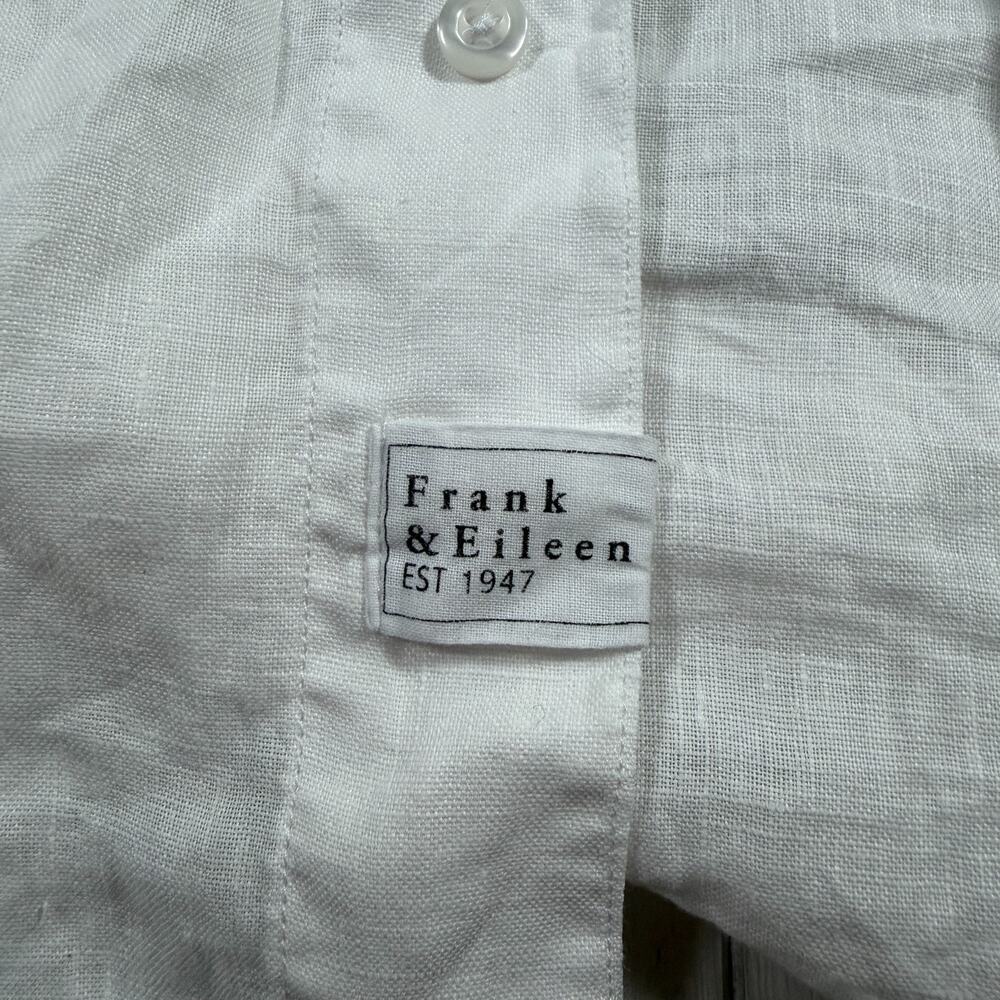 Frank & Eileen White 100% Linen Oversized Long Sleeve Shirt OS Mackenzie - Picture 7 of 10